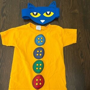 Pete the Cat costume 4T (headband/tshirt)